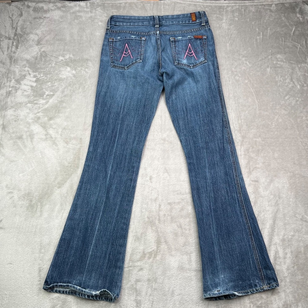 7 For All Mankind Jeans Womens 27 Blue A‎ Pocket Bootcut Medium Wash Low Rise